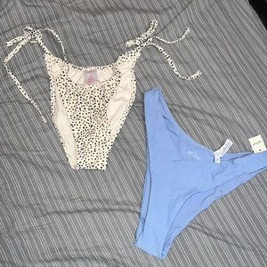 Cheeky high leg bikini bottoms set